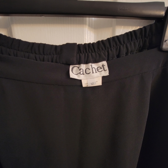 Cachet Black Maxi Skirt with Floral Beading - Picture 4 of 4